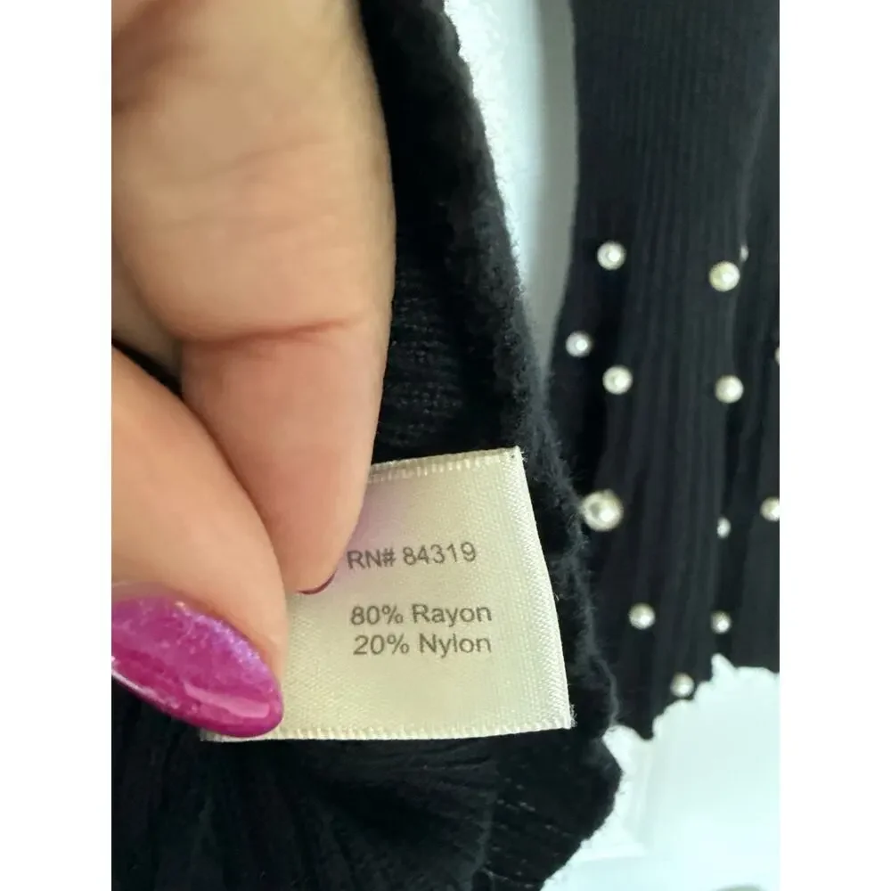 Boston Proper Pearl Bell Sleeve Sweater, S